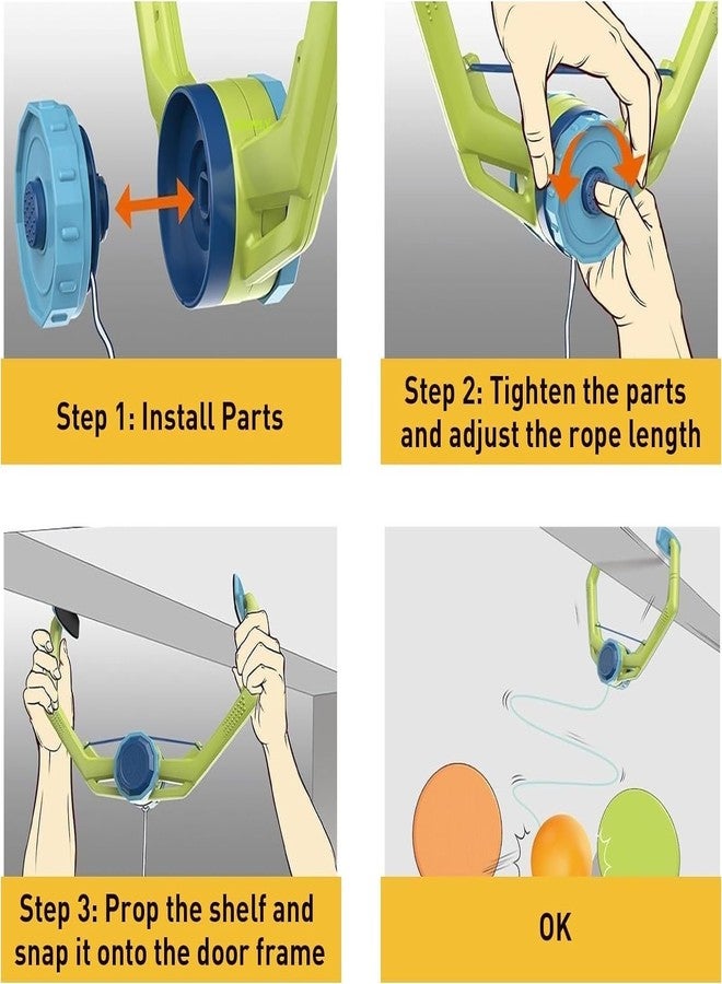 EXOFLY مجموعة ألعاب تنس الطاولة المعلقة من إكسوفلاي للتدريب الذاتي في الأماكن المغلقة، تتضمن مضربين و6 كرات تدريب، محمولة - ألعاب معلقة للتدريب المزدوج، ألعاب تفاعلية للأطفال والآباء في الأماكن المغلقة (مجموعة واحدة) - Image 5