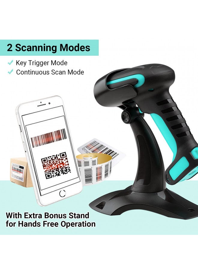 Tera Tera 1D 2D QR Barcode Scanner Wireless with Stand, Heavy Duty Industrial IP66 Drop Resistance, Image Scanning Handheld Reader Compatible for Bluetooth with Vibration Alert Model 8100, Battery Powered  - Image 4