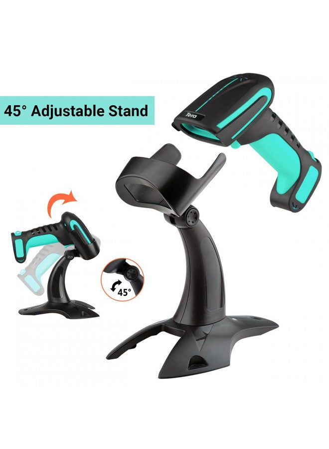 Tera Tera 1D 2D QR Barcode Scanner Wireless with Stand, Heavy Duty Industrial IP66 Drop Resistance, Image Scanning Handheld Reader Compatible for Bluetooth with Vibration Alert Model 8100, Battery Powered  - Image 5