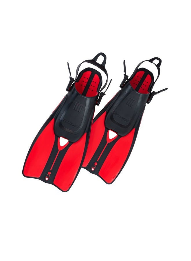 OCEANREEF Duo - Travel Fins - 7 Colours and 2 Sizes (Red, S/M) - Image 1