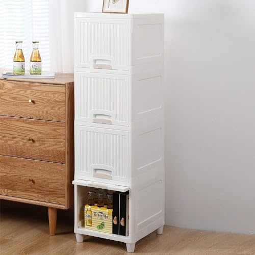 Lamok Multipurpose Stackable Cupboard Drawer for Clothes, Kitchen Item Storage; Wardrobe Cabinet Organizer for Home, Office (White, 2 Tier) - Image 2