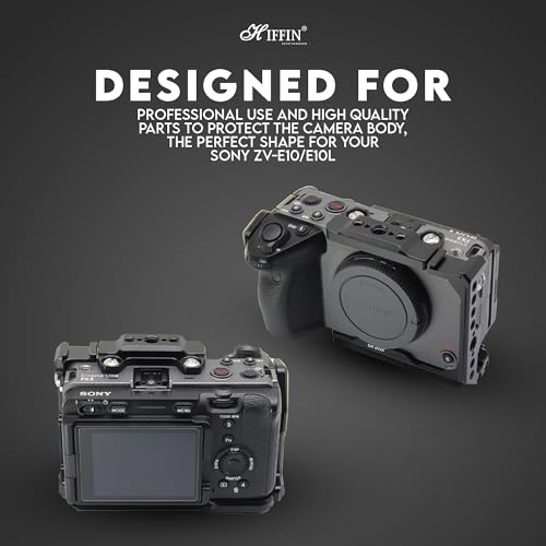 Hiffin Fx30 Metal Cage Compatible with S0Ny Fx30/Fx3 Camera with Hdmi Cable Clamp, NATO Rails and Built-in Arca Quick Release Plate, Interchangeable Full/Half Cage, Black - Image 4