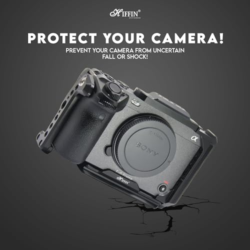 Hiffin Fx30 Metal Cage Compatible with S0Ny Fx30/Fx3 Camera with Hdmi Cable Clamp, NATO Rails and Built-in Arca Quick Release Plate, Interchangeable Full/Half Cage, Black - Image 3