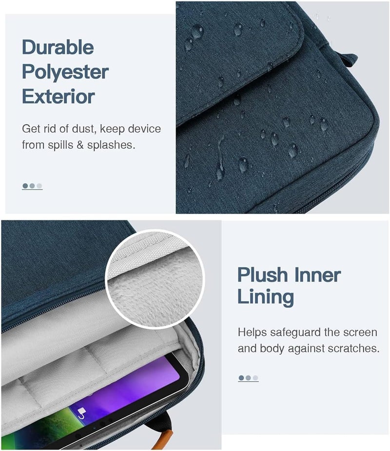 أكس سبرينج حقيبة حماية للكمبيوتر اللوحي، حافظة كمبيوتر محمول مقاس 9-11 بوصة، مقاومة للماء ومتينة بمقبض مع حزام كتف، جراب حماية للكمبيوتر اللوحي مقاوم للصدمات، حقيبة حمل للكمبيوتر اللوحي - Image 4