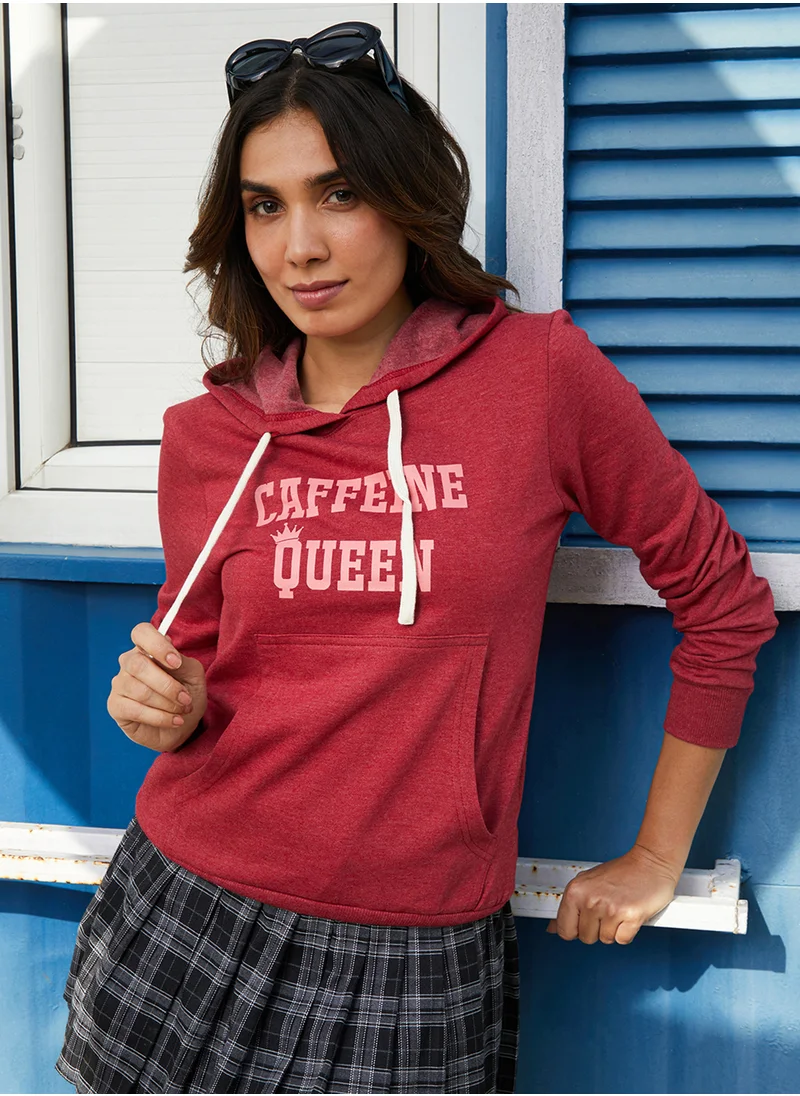 كامبوس سوترا Women's Rose Red Caffeine Queen Pullover Hoodie