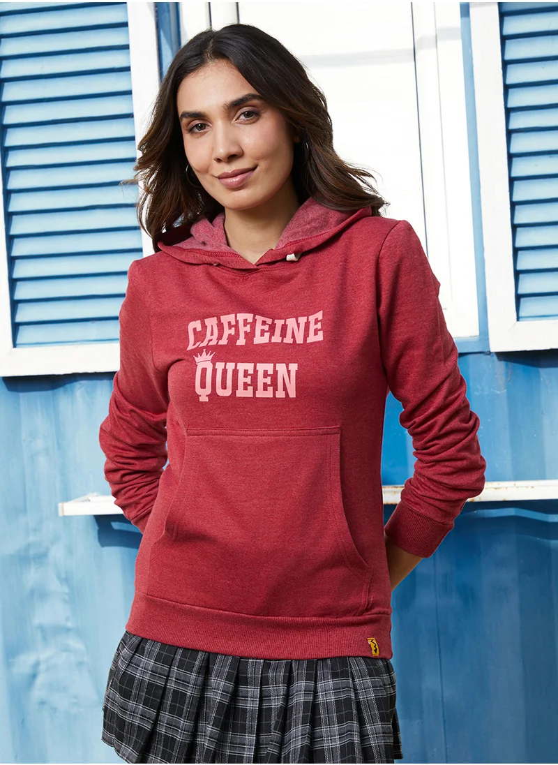 كامبوس سوترا Women's Rose Red Caffeine Queen Pullover Hoodie