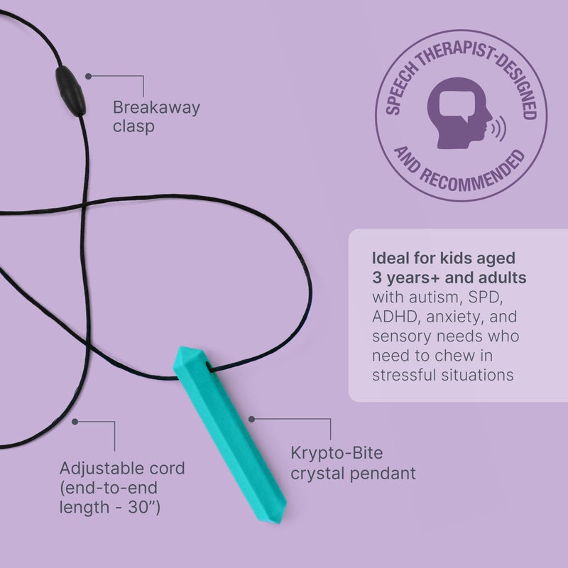ARK Therapeutic ARK Krypto-Bite, Chew Necklaces for Sensory Kids and Adults, Oral Fidget for Autism, ADHD, SPD, Anxiety, Medical-Grade Sensory Chew Necklace, XXT, Very Firm, Lavender - Image 2