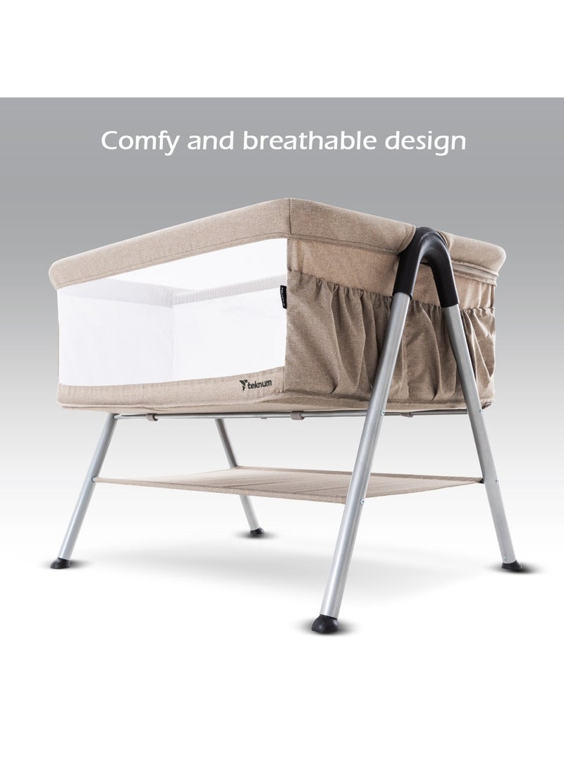 TEKNUM - Teknum FELLOW 2 Twin Bedside Crib Bassinet - Ivory - Image 1