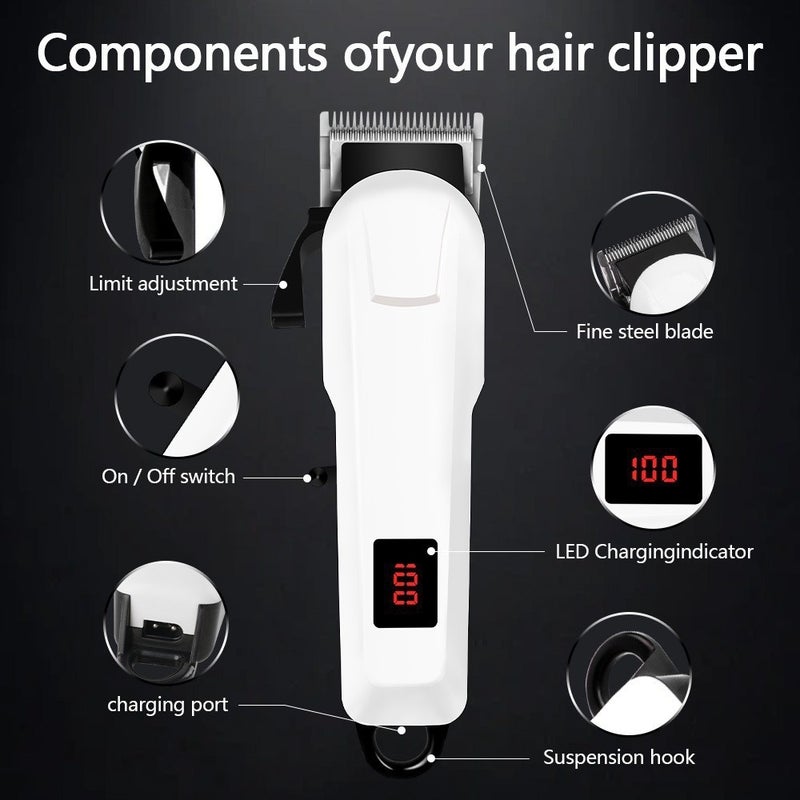 Professional High-Power Electric Hair Clipper with Digital Display for Men - Image 3
