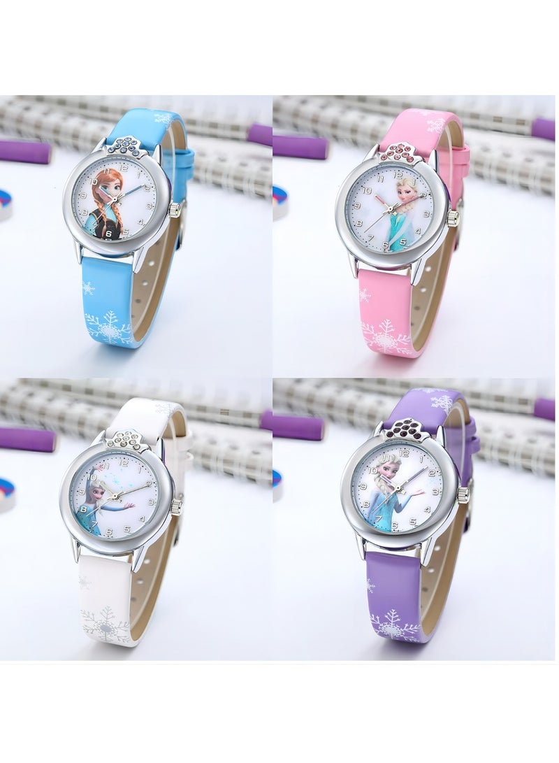 GKK 4-piece children's watch set Women's ice and snow cartoon romantic electronic watch  - Image 1