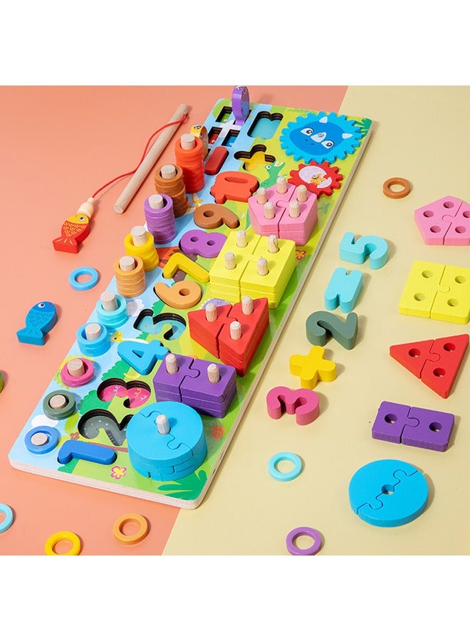 Wooden Educational Preschool Toddler Toys for 1 2 3 4-5 Year Old Boys Girls Shape Color Recognition Geometric Board Blocks Stack Sort Kids Children Non-Toxic Toy - Image 4