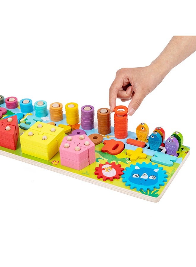 Wooden Educational Preschool Toddler Toys for 1 2 3 4-5 Year Old Boys Girls Shape Color Recognition Geometric Board Blocks Stack Sort Kids Children Non-Toxic Toy - Image 2