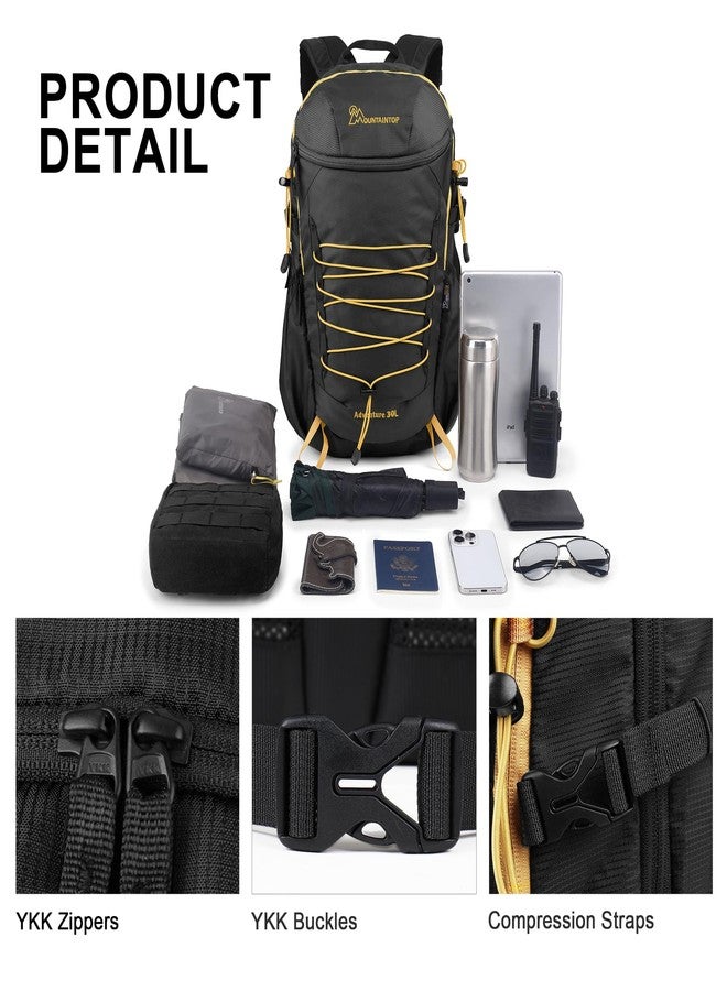 MOUNTAINTOP Hiking Backpack,30L Camping Backpack, Men Women Hiking Daypack Lightweight Travel Backpack for Climbing(Black) - Image 3