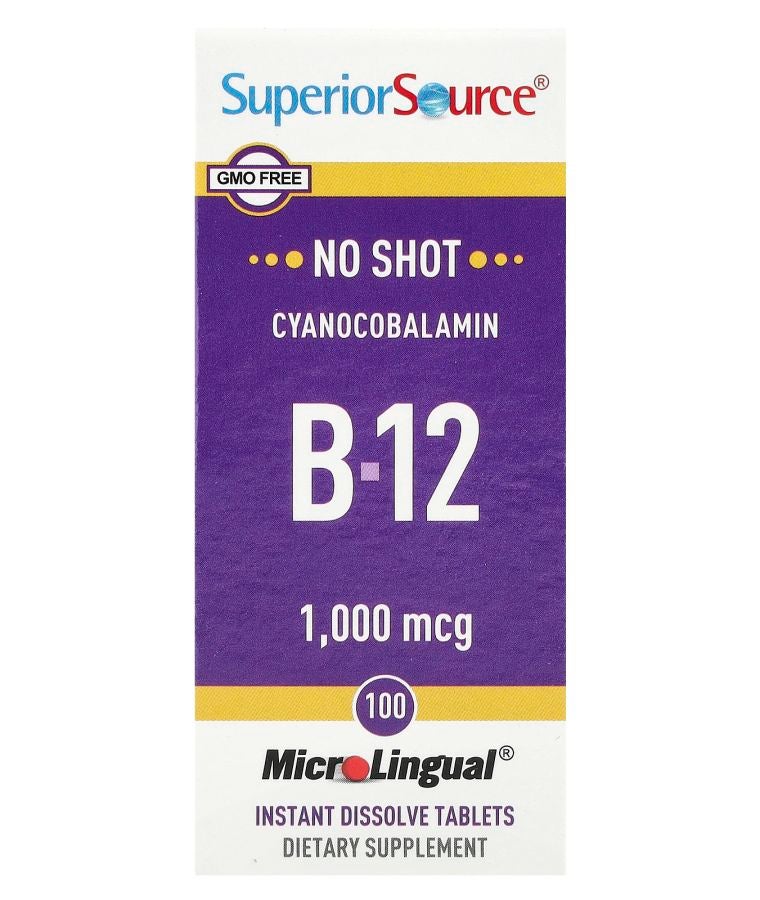 Superior Source Cyanocobalamin B12 1000 mcg 100 MicroLingual® Instant Dissolve Tablets