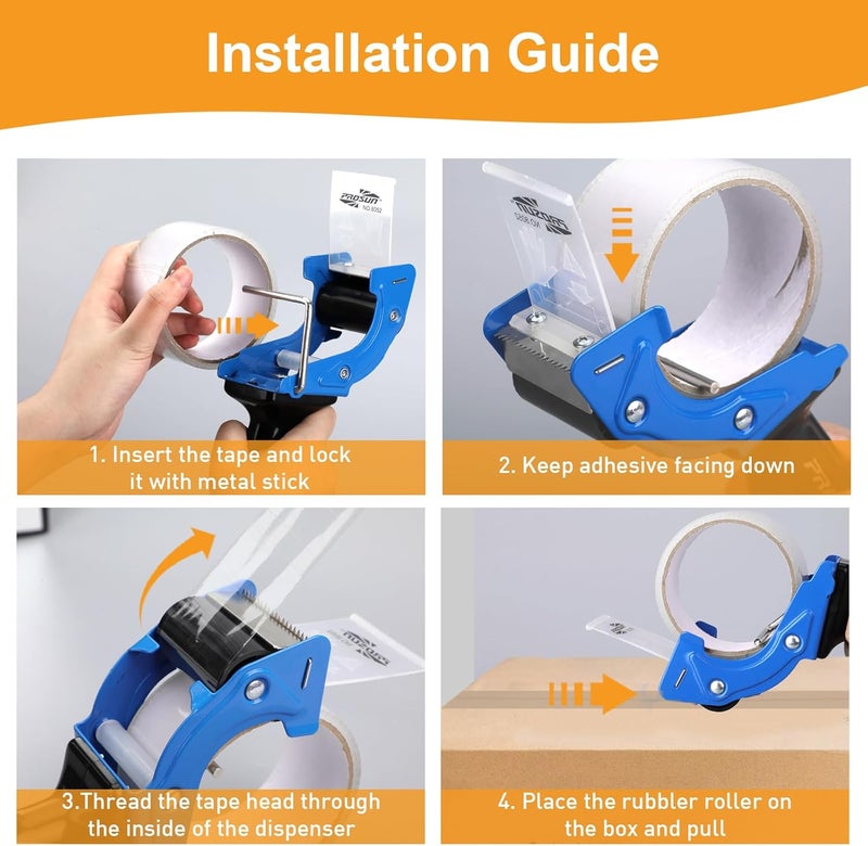 Bonison 2 Pack 3 Inch Tape Gun – Heavy Duty Packaging Tape Dispenser for Fast Box Sealing, Quick Load, Industrial Grade Durability - Image 4