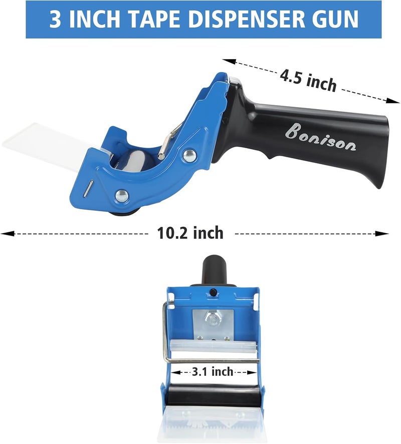 Bonison 2 Pack 3 Inch Tape Gun – Heavy Duty Packaging Tape Dispenser for Fast Box Sealing, Quick Load, Industrial Grade Durability - Image 2