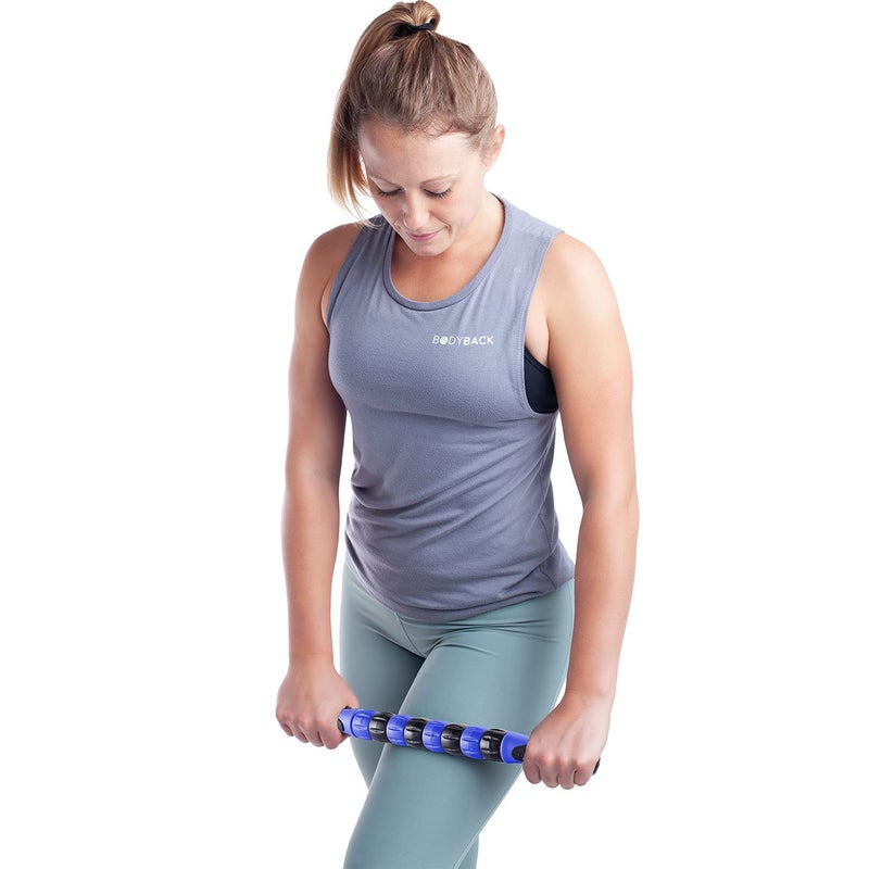 Body Back بودي باك بادي - صنع في الولايات المتحدة - عصا تدليك وحزمة كلاسيكية، أدوات تدليك نقاط الزناد، مدلكات الرقبة والظهر، عصا التدليك، مزيل عقد العضلات (أزرق) - Image 4