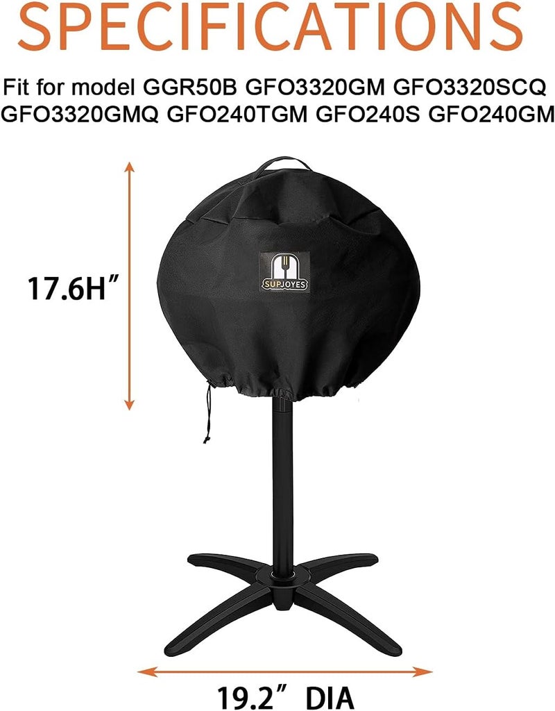 SUPJOYES Grill Cover for Georgen Foreman GGR50B, GFO3320, GFO240 Indoor/Outdoor Electric Grill, Heavy Duty Waterproof BBQ Grill Cover - Image 2