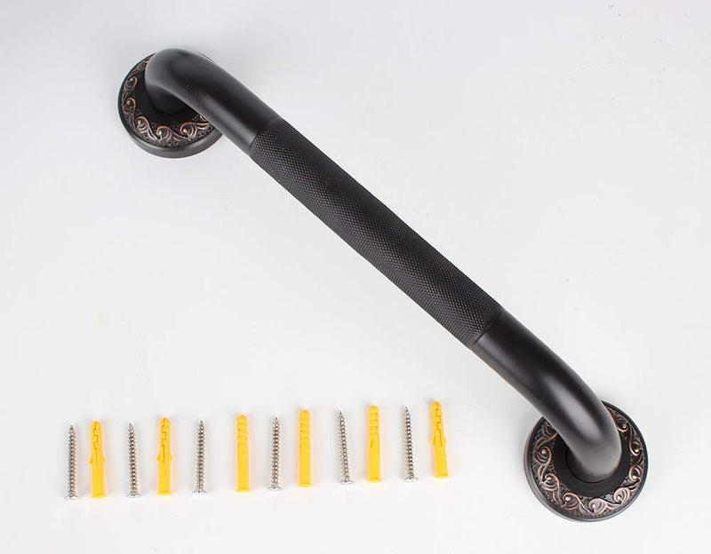 700Brass 12-Inch Grab Bar Featuring Anti-Slip Handrail, Solid Brass, Oil Rubbed Bronze, Heavy-Duty Construction Armrest, Bathroom Bathtube Shower Safety Rail - Image 3