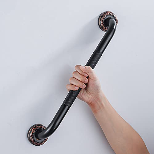 700Brass 12-Inch Grab Bar Featuring Anti-Slip Handrail, Solid Brass, Oil Rubbed Bronze, Heavy-Duty Construction Armrest, Bathroom Bathtube Shower Safety Rail - Image 2