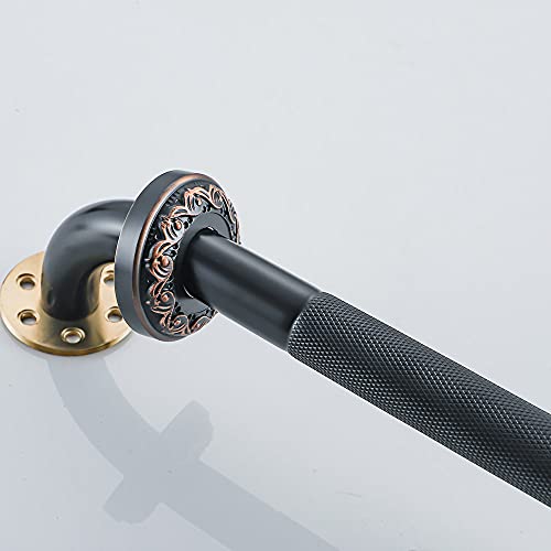700Brass 12-Inch Grab Bar Featuring Anti-Slip Handrail, Solid Brass, Oil Rubbed Bronze, Heavy-Duty Construction Armrest, Bathroom Bathtube Shower Safety Rail - Image 5