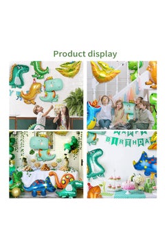 Party 8 pieces of oversized dinosaur balloons, giant foil dinosaur balloons, birthday dinosaur balloons, jungle helium dinosaur balloons for dinosaur party birthday decorations  - Image 4