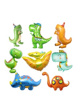 Party 8 pieces of oversized dinosaur balloons, giant foil dinosaur balloons, birthday dinosaur balloons, jungle helium dinosaur balloons for dinosaur party birthday decorations  - Image 1