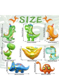 Party 8 pieces of oversized dinosaur balloons, giant foil dinosaur balloons, birthday dinosaur balloons, jungle helium dinosaur balloons for dinosaur party birthday decorations  - Image 2