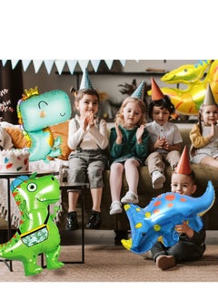 Party 8 pieces of oversized dinosaur balloons, giant foil dinosaur balloons, birthday dinosaur balloons, jungle helium dinosaur balloons for dinosaur party birthday decorations  - Image 5