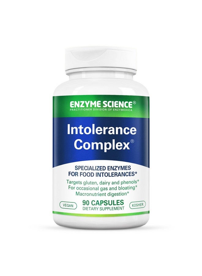 Enzyme Science مجمع عدم تحمل إنزيم العلوم، 90 كبسولة دعم شامل لحساسية الجهاز الهضمي الشائعة حساسية الجلوتين، الكازين، الفينول، وعدم تحمل الكربوهيدرات المعقدة تخفيف عدم التحمل - Image 1