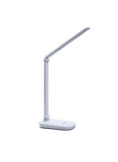 wipro 5W LED Table Lamp for Study, with Smooth Dimming, Use as Emergency Light with Power Bank or with Laptop USB Port, USB Compatible Desk Lamp, White, ABS, (Pack of 1)