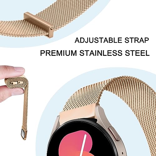 Mugust Veryfit Smart Watch Bands for IDW13, IDW16, IDW19 Smartwatch, Stainless Steel Metal Replacement Bracelet Strap for Fitpolo IDW13/Woneligo W13/FITVII HM57, ENOMIR/TOOBUR/MILOUZ/Gydom/Faweio/Veryfit IDW19 (Rose Gold) - Image 4