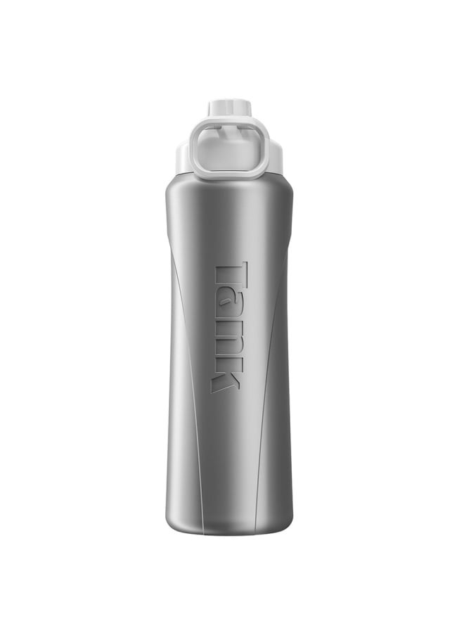Tank Insulated Plastic Water Bottle, Silver, 1L, BPA Free - Image 5
