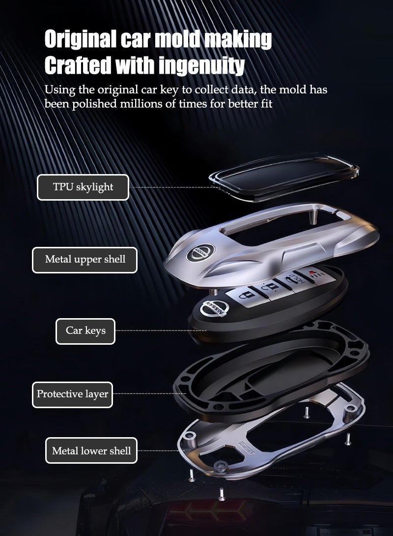 نيسان ملحقات مفتاح السيارة الأكمام ، مناسبة لكمام مفتاح سيارة نيسان ، الراقية ، مقاومة للارتداء ، تحمي مفاتيح سيارتك بشكل أفضل ، مثالية. - Image 4