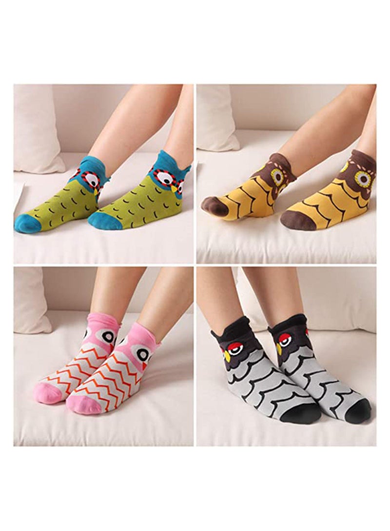 KASTWAVE 5 Pack Socks Women's Girls Fun Socks Lightweight Breathable No Show Casual Socks Comfort Funny Colorful Cotton Crew Socks - Image 2