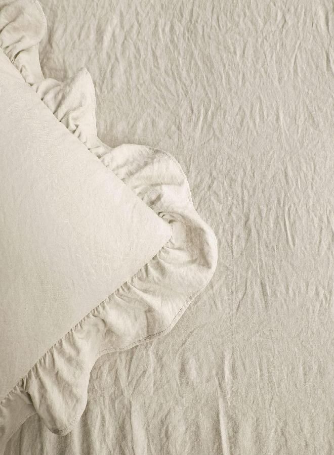 Lush Decor Lush Decor Ruffle Skirt Bedspread Vintage Chic Farmhouse Style Lightweight 3 Piece Set, California King, Neutral  - Image 1