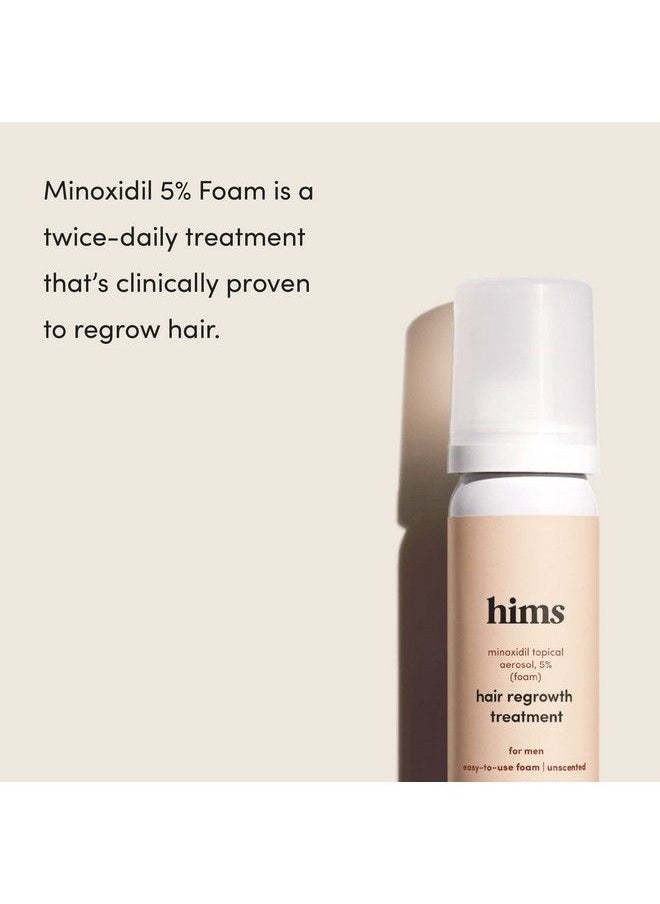 HIMS & HERS - Hims Extra Strength Hair Regrowth Treatment For Men With 5% Topical Minoxidil Foam For Hair Loss And Thinning Hair Unscented No Drip Formula 3 Month Supply 3 Pack - Image 1