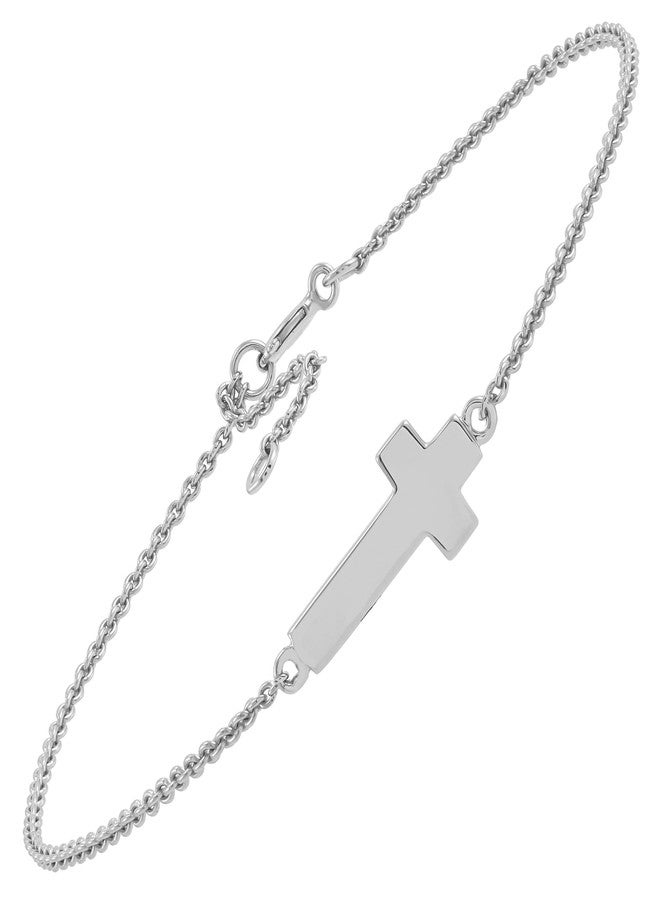 Silpada 'Simplex Cross' Chain Bracelet in Sterling Silver, 7" + 1" - Image 1