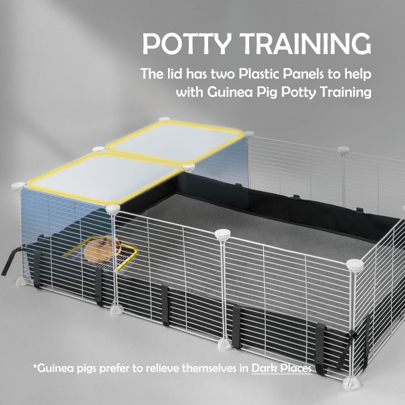 MEEXPAWS Guinea Pig Cages Small Animal Playpen with Waterproof PVC Liner & Washable Pee Pad & Storage Space, C&C Cage for Guinea Pigs, Hedgehog, Hamsters, Ferrets,Indoor Enclosure Wire Yard Playpen - Image 5