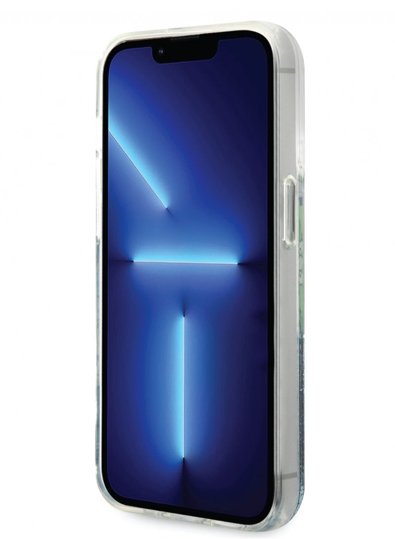 GUESS Liquid Glitter Case with Flower Pattern Extra Shine Smooth Touch Feel iPhone 14 Pro Compatibility - Green - Image 5