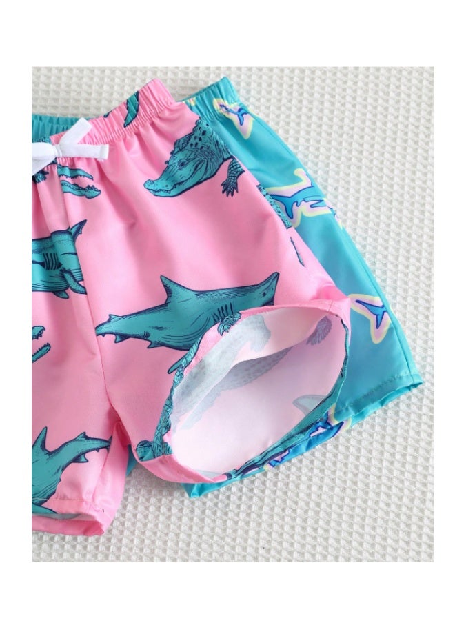 Boys' printed shorts swimsuit, multi-colored, with a childlike graphic pattern suitable for summer (6 years old) - Image 5