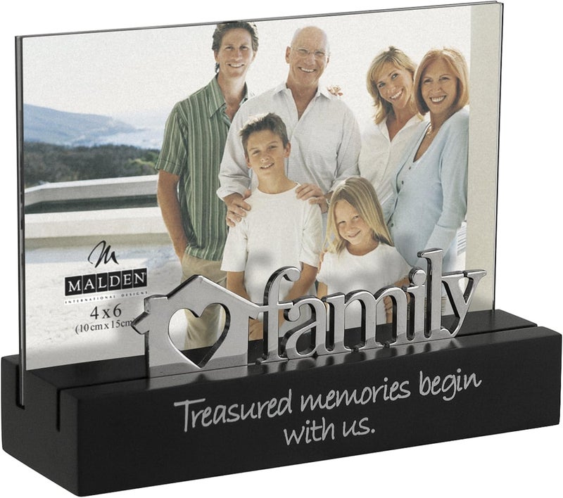Malden International Designs Family Desktop Expressions With Silver Word Attachment Picture Frame - Image 1