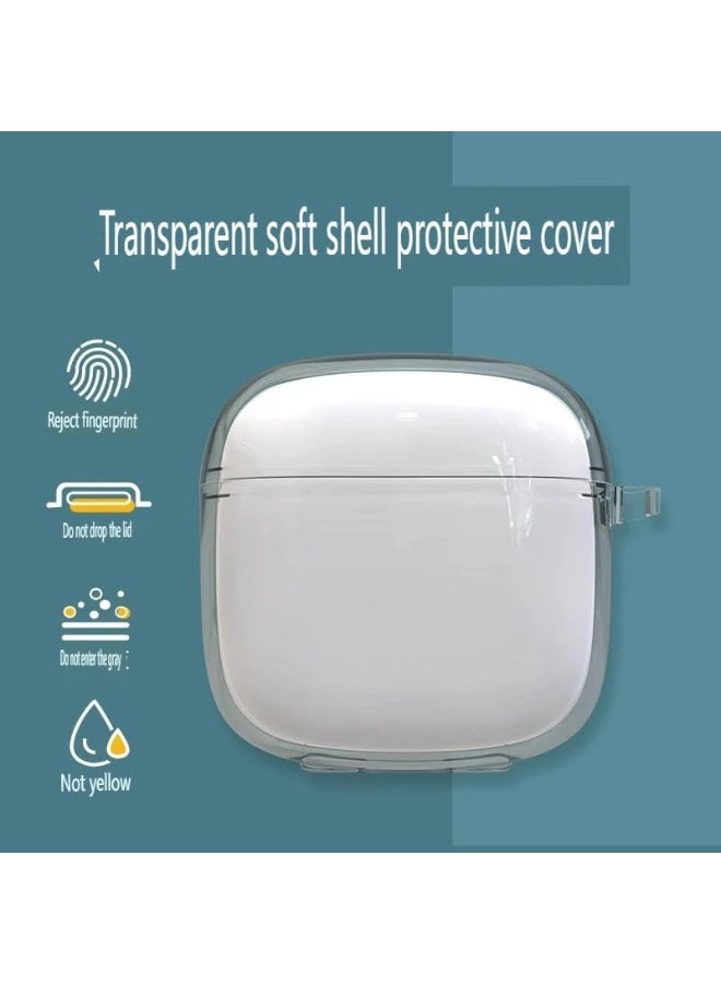 Silicone Case, Compatible with Huawei Freebuds SE 3 / SE 2 Gen Protective TPU Cover Clear Soft TPU Shockproof Case Full Body Transparent Protective Cover Men Women with Lanyard - Clear - Image 3