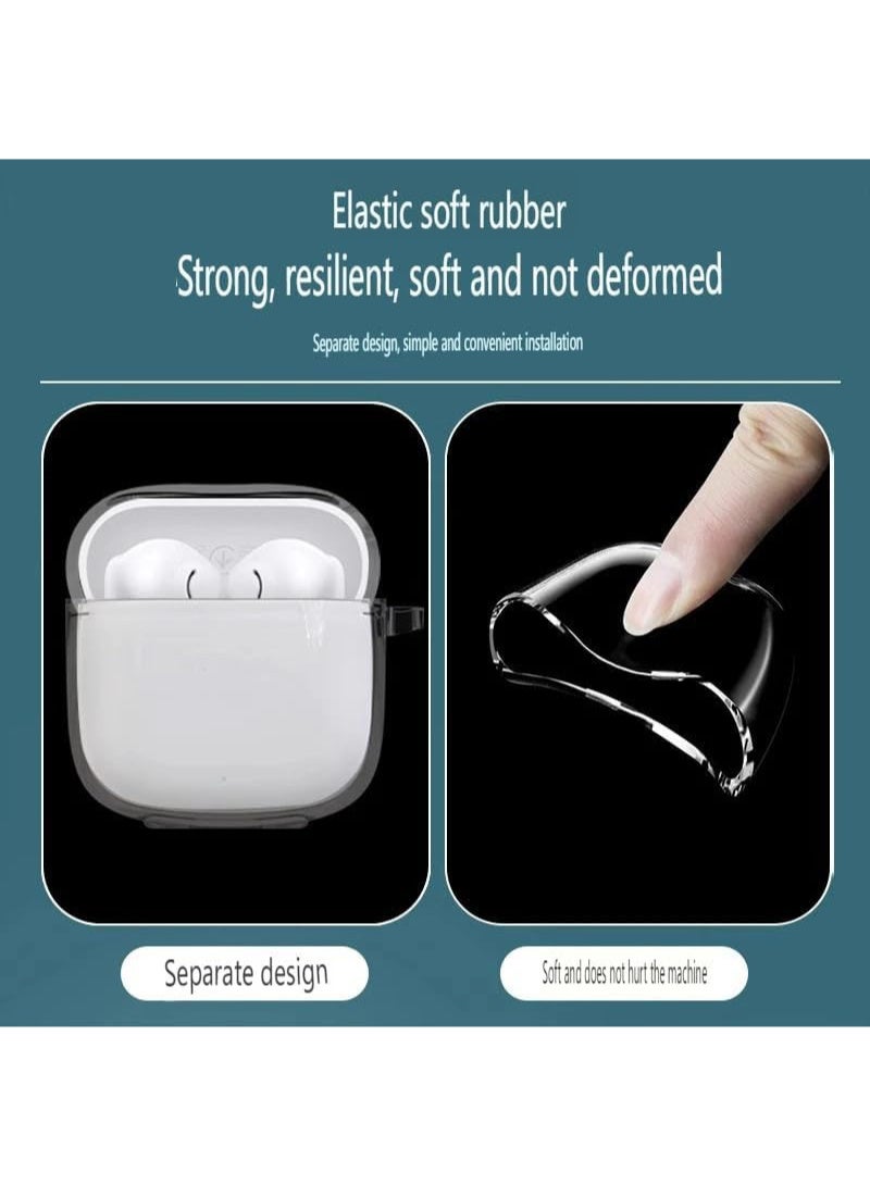 Silicone Case, Compatible with Huawei Freebuds SE 3 / SE 2 Gen Protective TPU Cover Clear Soft TPU Shockproof Case Full Body Transparent Protective Cover Men Women with Lanyard - Clear - Image 4