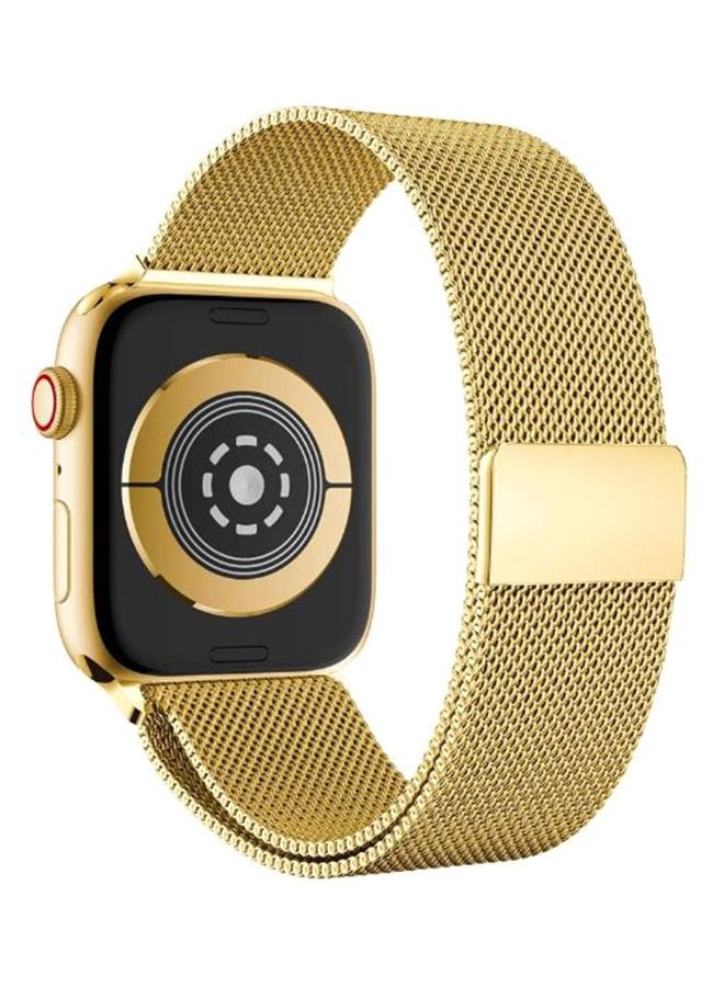 Stainless Steel Replacement Band For Apple iWatch Series 5/6/7 42/44/45mmGold - Image 2