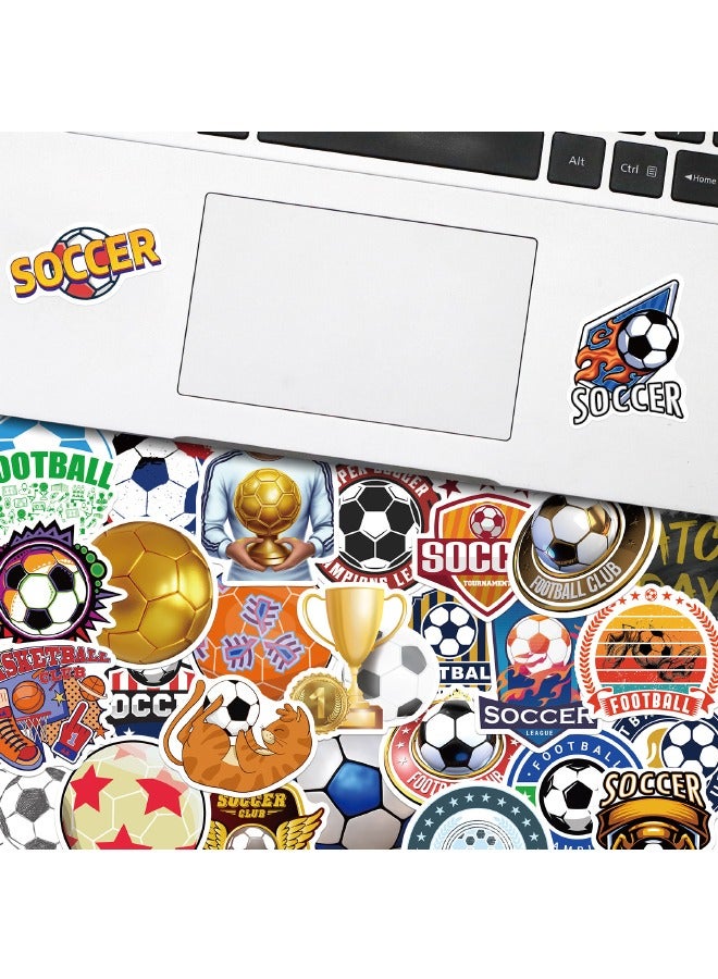 50 قطعة من ملصقات كرة القدم، ملصقات كأس كرة القدم، ملصقات كرة القدم غير المتكررة المقاومة للماء لأجهزة الكمبيوتر المحمول، لوح التزلج، حقيبة السفر، زجاجات المياه، الكمبيوتر، الهاتف، الجيتار، ملصقات للأ - Image 5