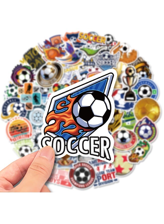 50 قطعة من ملصقات كرة القدم، ملصقات كأس كرة القدم، ملصقات كرة القدم غير المتكررة المقاومة للماء لأجهزة الكمبيوتر المحمول، لوح التزلج، حقيبة السفر، زجاجات المياه، الكمبيوتر، الهاتف، الجيتار، ملصقات للأ - Image 4