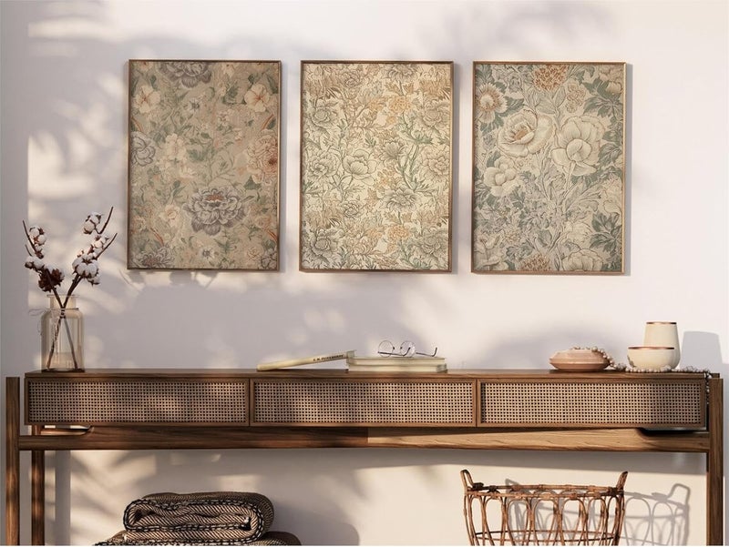 Youillne Vintage Flower Wall Art Set of 3 - Image 3
