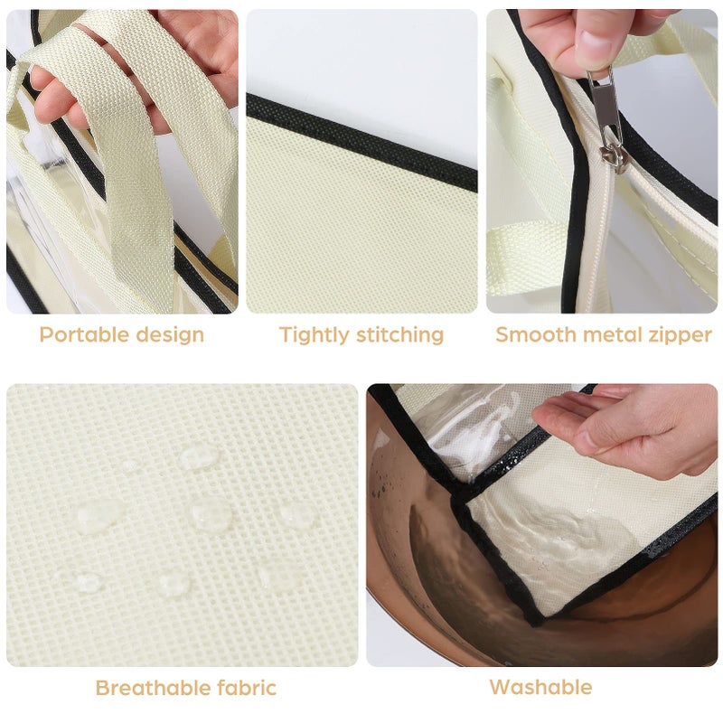 Interesse 9 Pack Dust Bags for Handbags, Clear Handbag Storage, Purse Storage Organizer for Closet, Purse Cover Hanging Closet Organizer with Zipper - Image 3