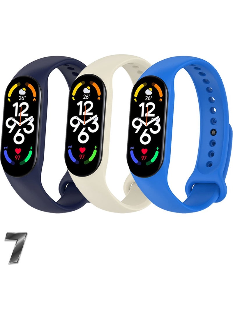 APEXEL Xiaomi Mi Band 7 Compatible Silicone Band Set 3 Pieces 